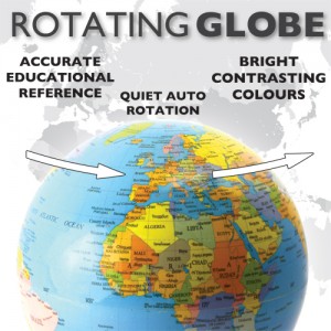 Magnetic rotating office globe